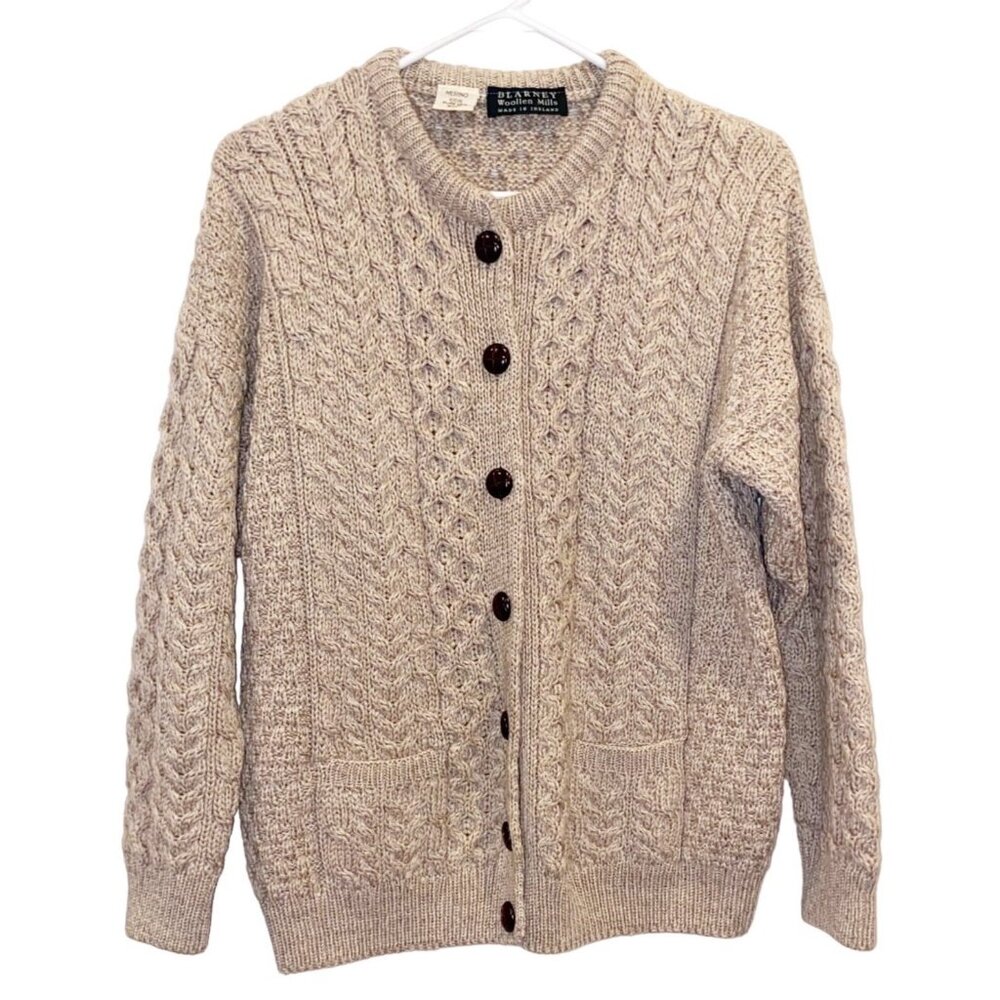 Blarney Woolen Mills Irish Fisherman Cardigan Size Medium
